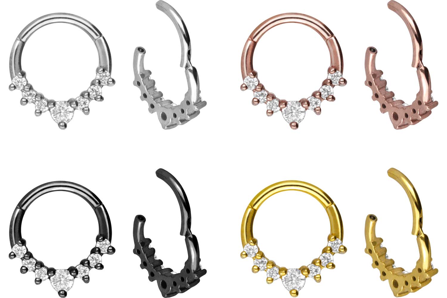 PIERCINGLINE Segmentring Clicker Aus Chirurgenstahl 316L – 1,2 Mm Stärke, 7 Mm Innendurchmesser, Goldfarben, Für Septum, Helix, Tragus